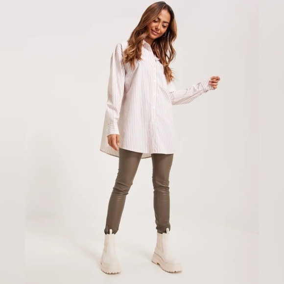 JJXX Pants - JJXX Megan Matte Faux Leather Elastic Waist Leggings